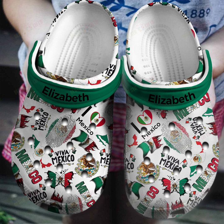 Personalized Mexico Flag Crocs Classic Clogs Shoes