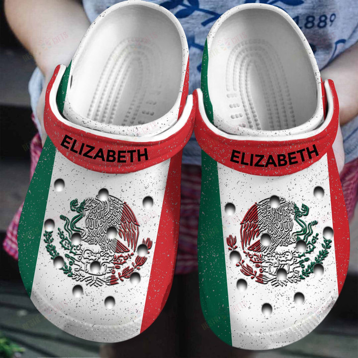 Personalized Mexico Flag The Eagle And Snake Crocs Classic Clogs Shoes