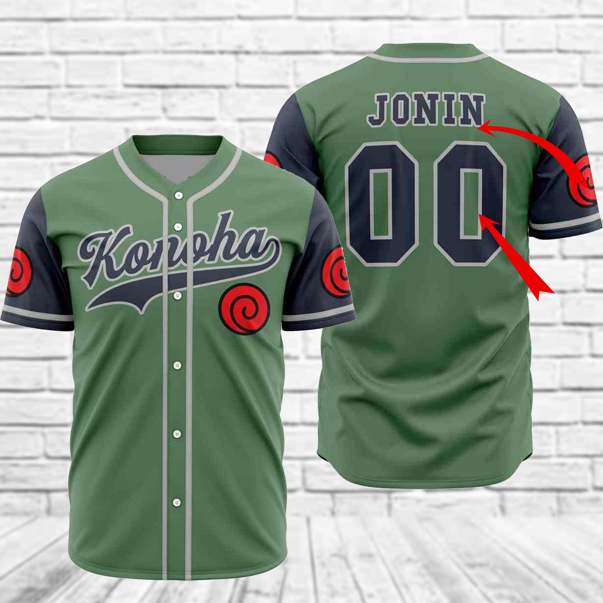 Personalized Naruto Konoha Jonin Baseball Jersey