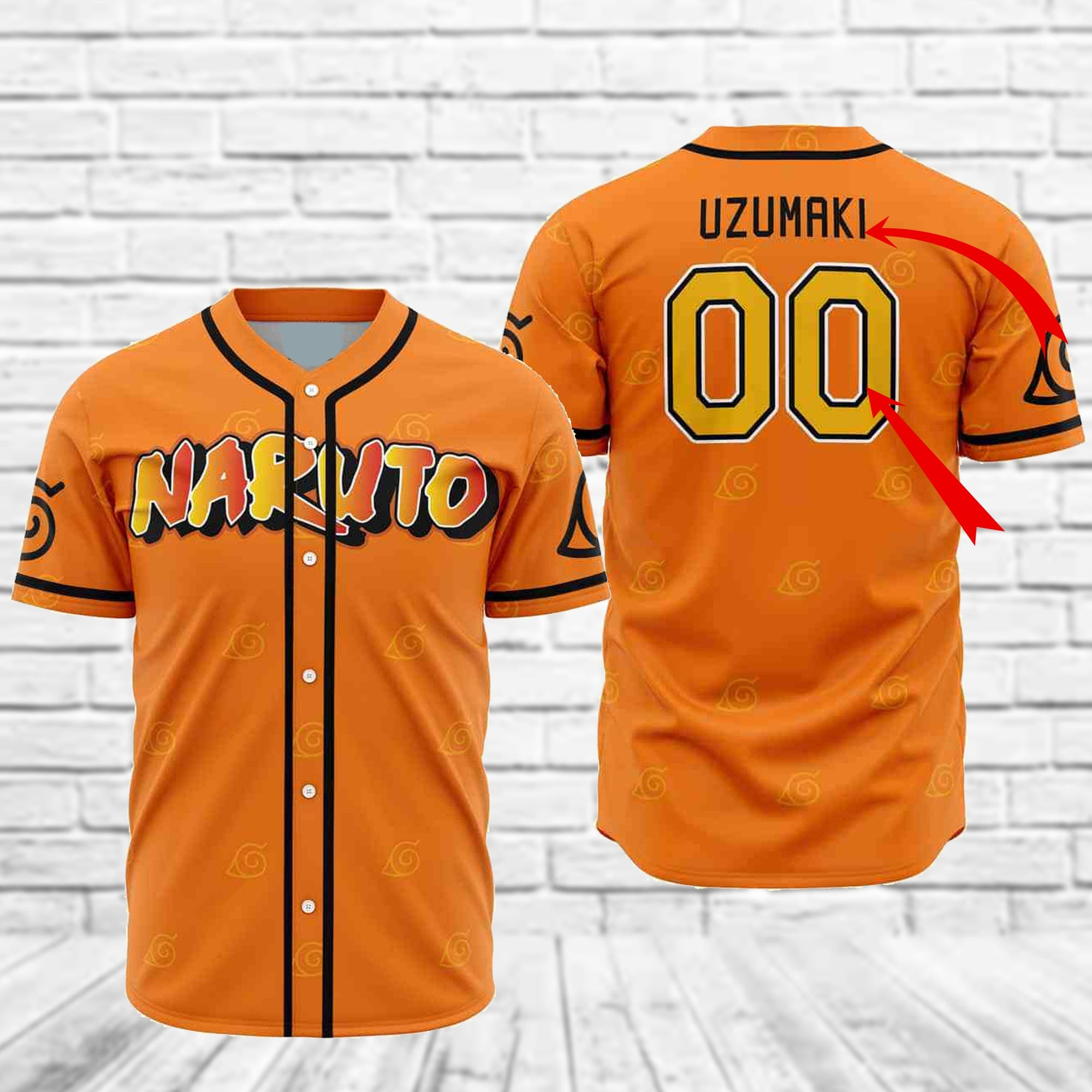 Personalized Naruto Uzumaki Baseball Jersey, Unisex Baseball Jersey for Men Women