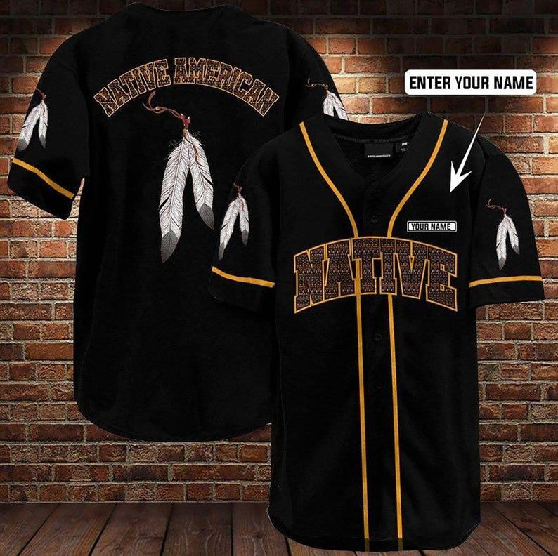 Personalized Native American Baseball Jersey Shirt Birthday Gift Jersey