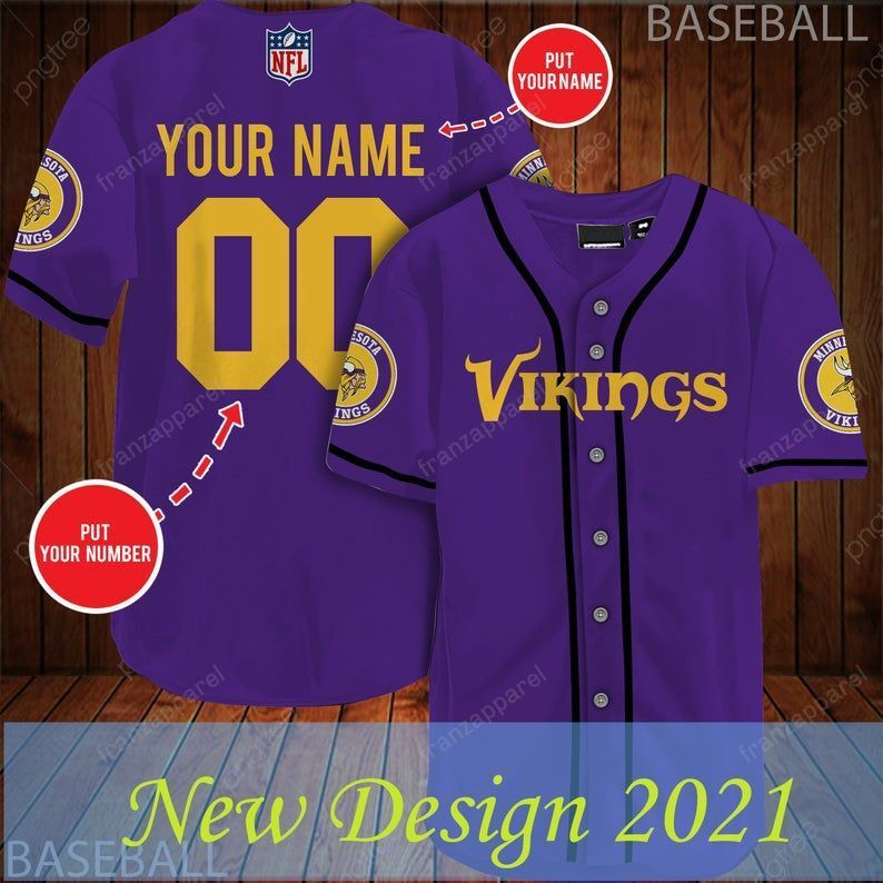 Personalized Nfl Minnesota Vikings Baseball Jersey Shirt 66