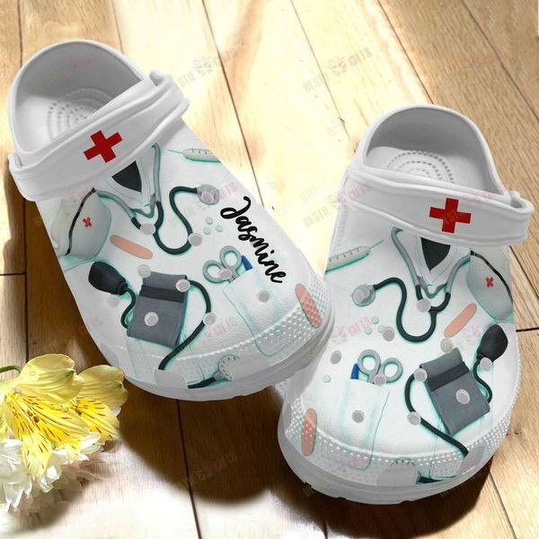 Personalized Nurse Crocs Classic Clogs Uniform Shoes