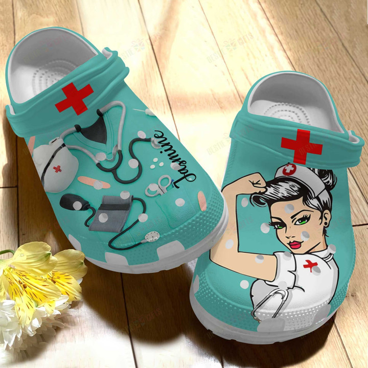 Personalized Nurse Strong Crocs Classic Clogs Shoes