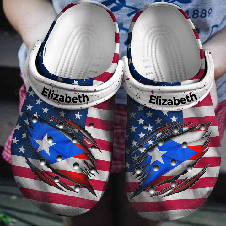 Personalized Puerto Rican Blood Inside Me Crocs Classic Clogs Shoes