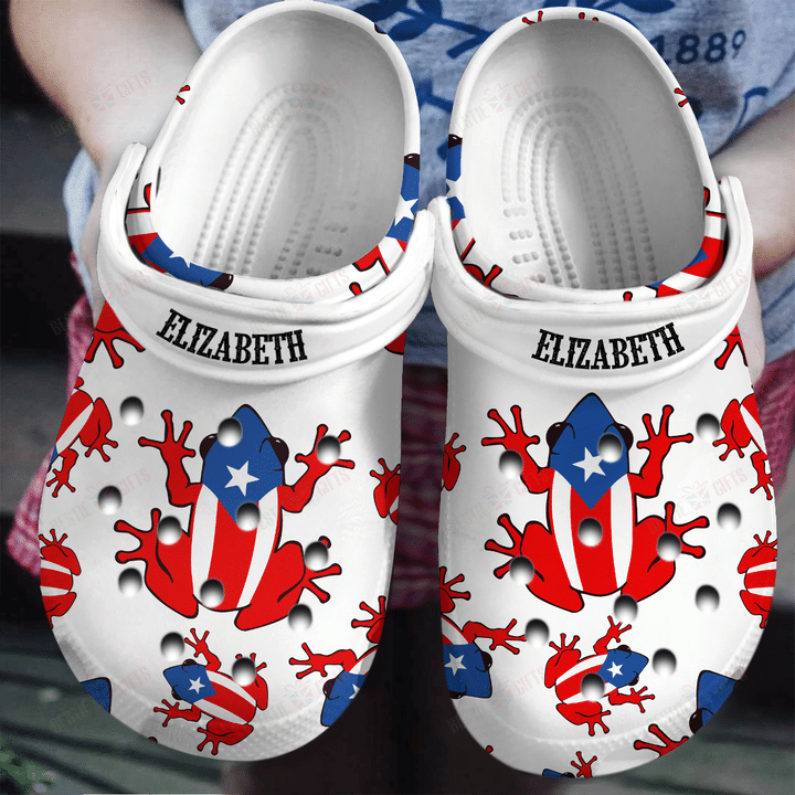 Personalized Puerto Rico Symbol Crocs Classic Clogs Shoes