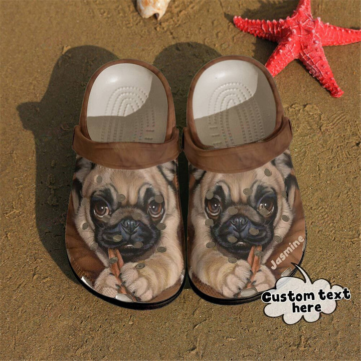 Personalized Pugs Face Crocs Classic Clogs Shoes