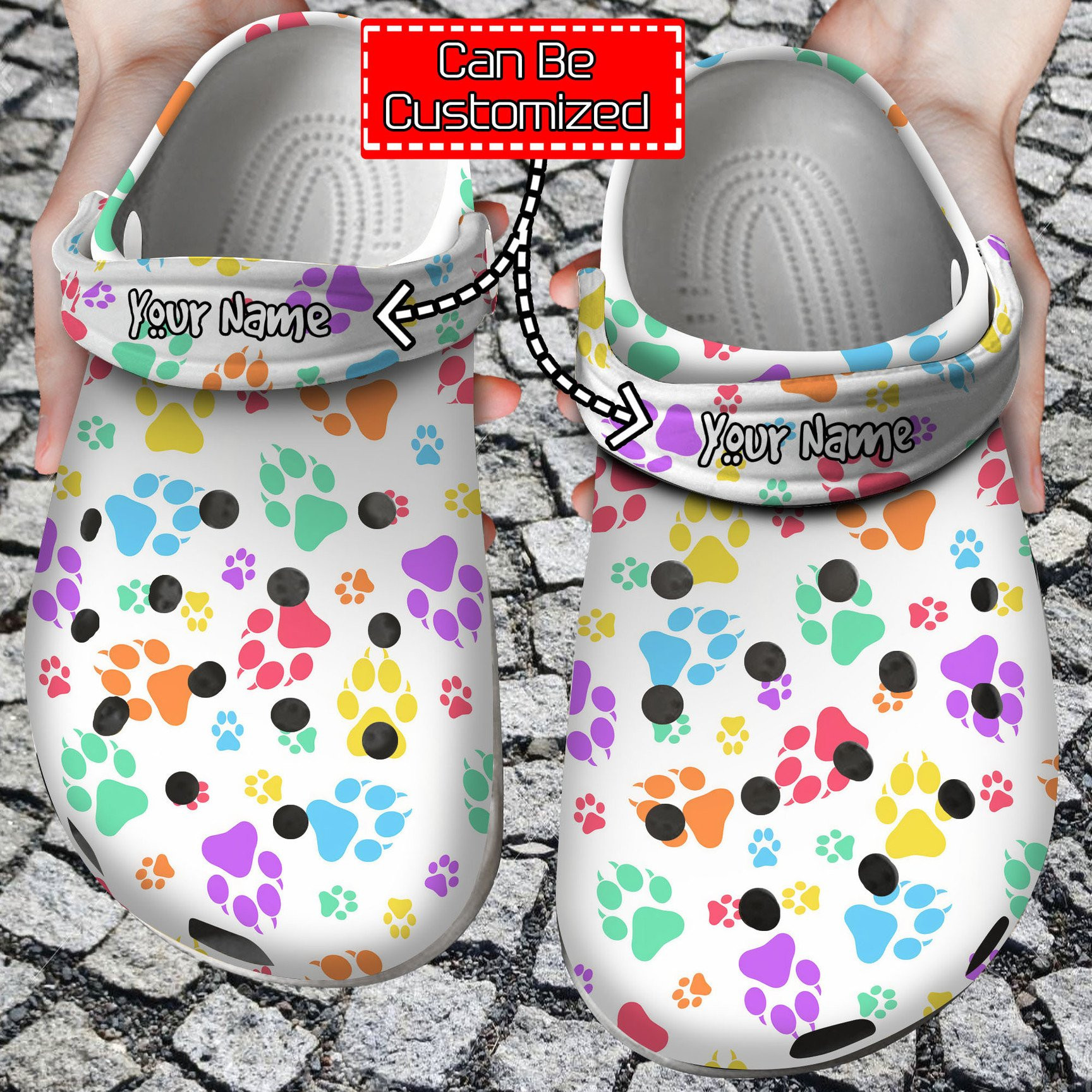 Personalized Puppy Paw Prints Pattern Crocs Crocs Clog Shoes