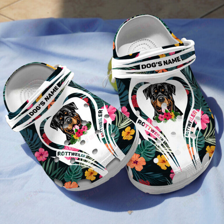 Personalized Rottweiler Crocs Classic Clogs Shoes