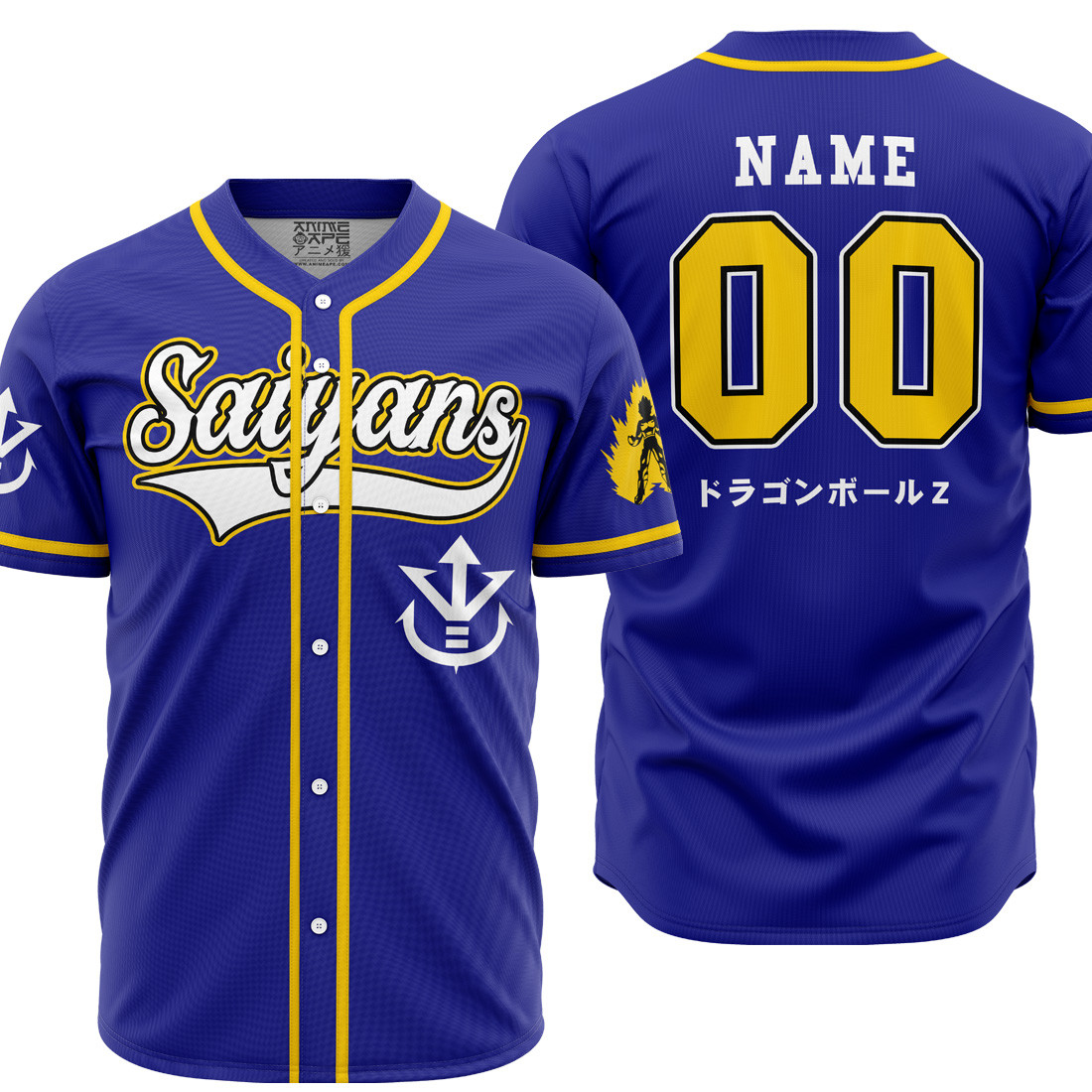 Personalized Saiyan Vegeta Dragon Ball Z Baseball Jersey, Unisex Jersey Shirt for Men Women