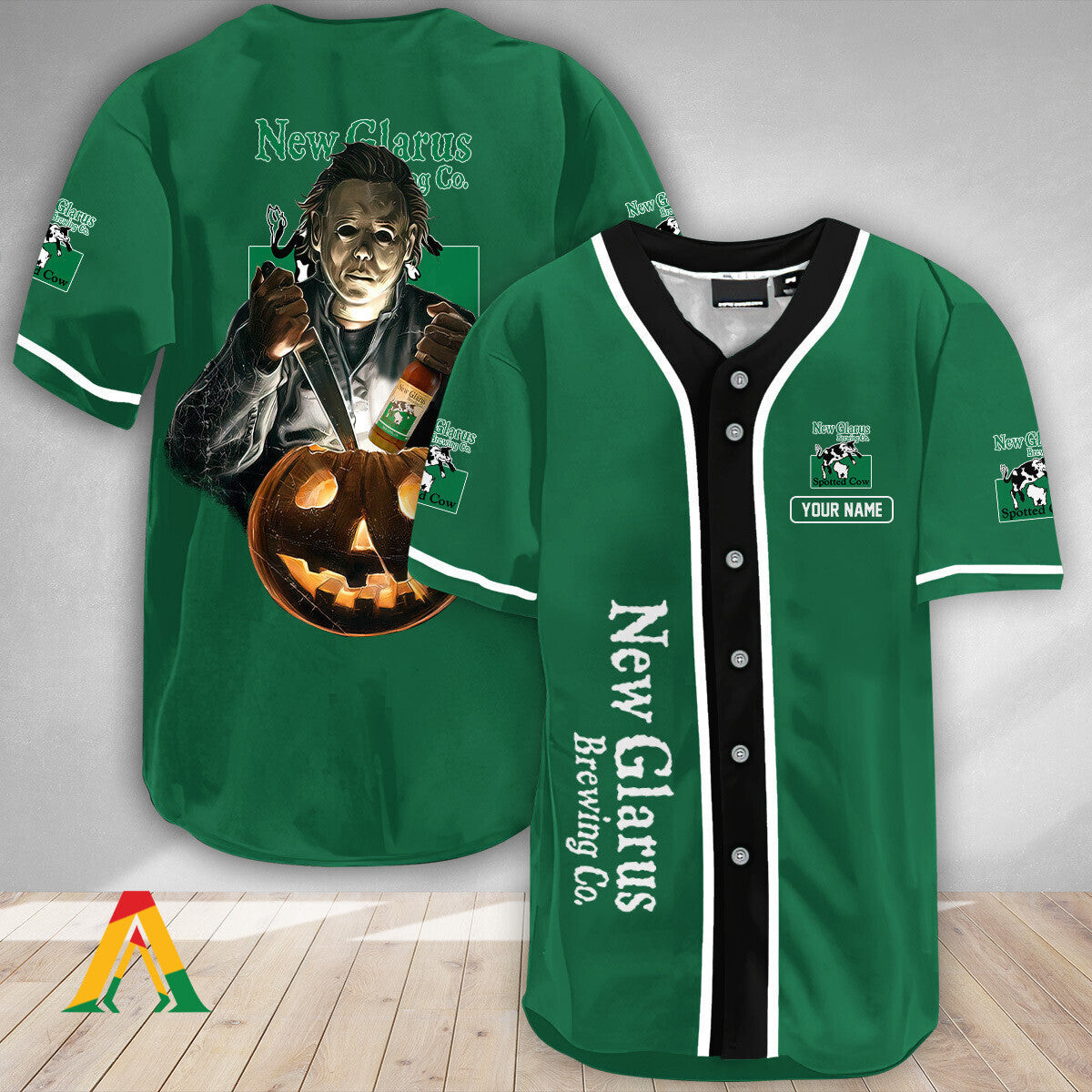 Personalized Scary Michael Myers Pumpkin New Belgium Baseball Jersey