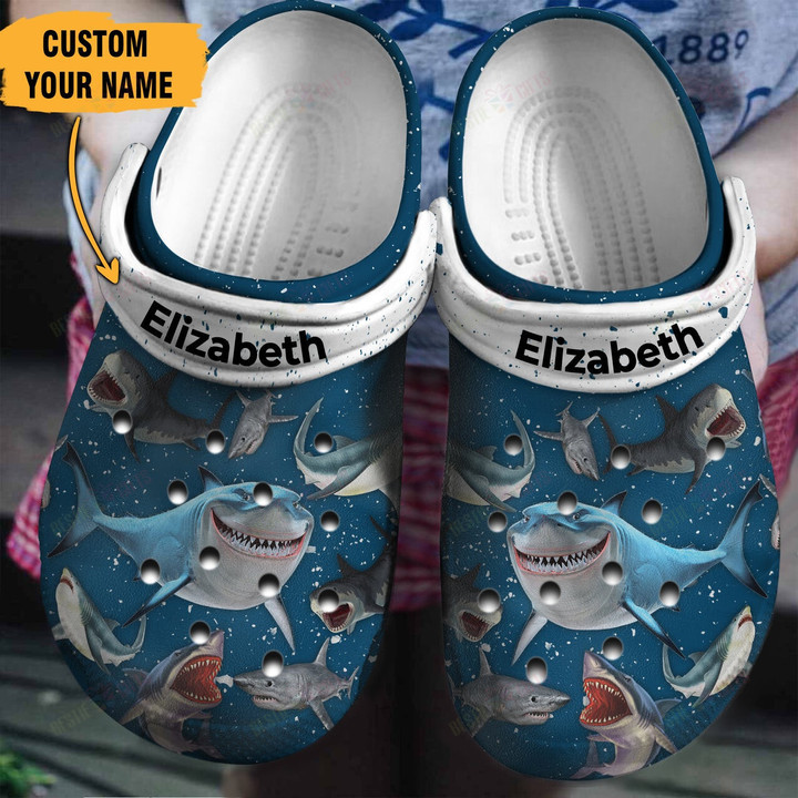Personalized Shark Crocs Classic Clogs Shoes