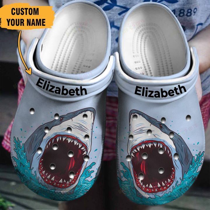 Personalized Shark Face Crocs Classic Clogs Shoes