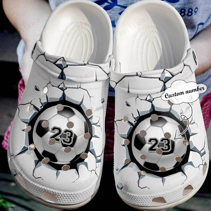 Personalized Soccer Broken Wall Crocs Classic Clogs Shoes