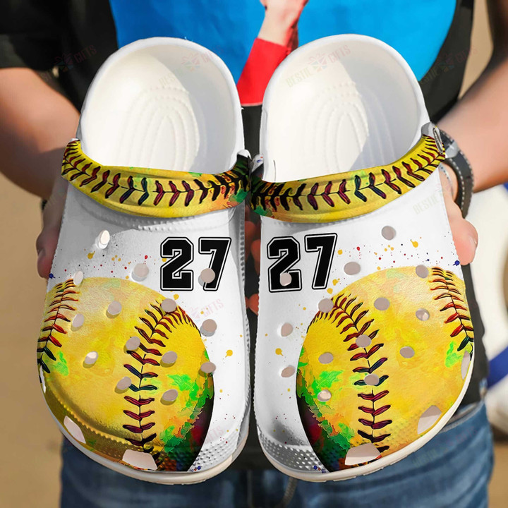 Personalized Softball Lover Crocs Classic Clogs Shoes