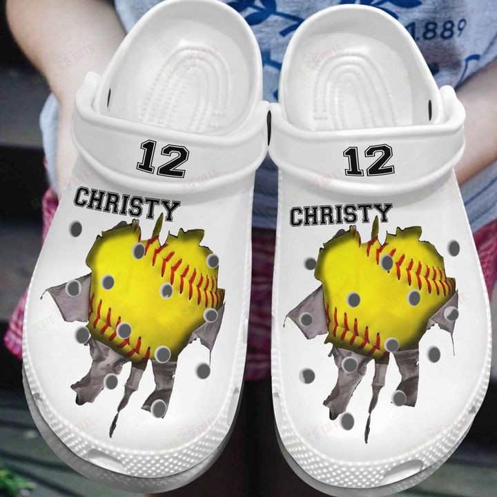 Personalized Softball Lover Crocs Classic Clogs Shoes