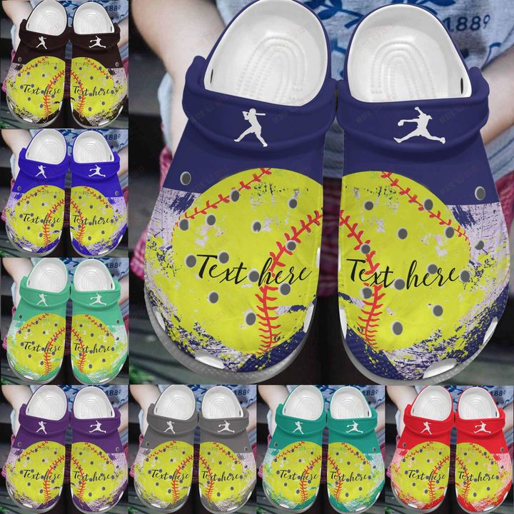 Personalized Softball White Sole Softball Player Crocs Classic Clogs Shoes