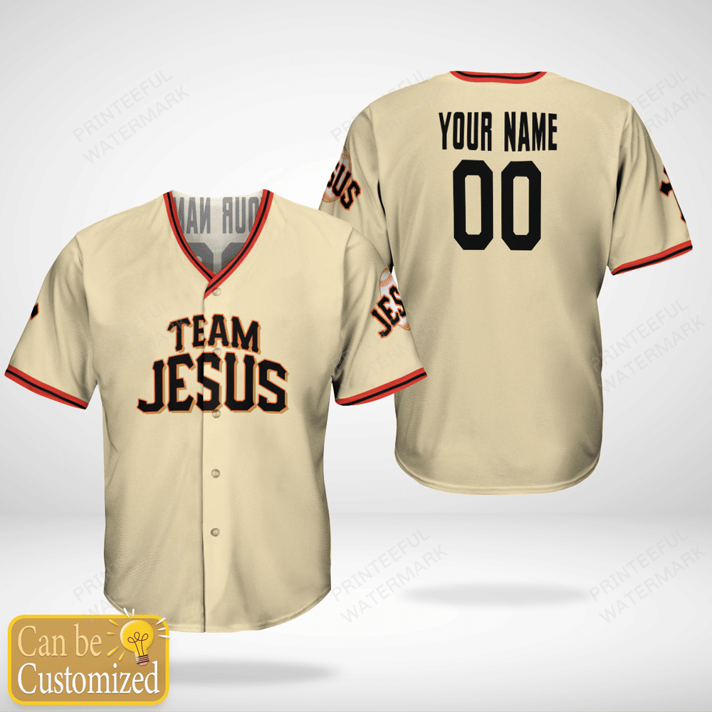 Personalized Team Jesus Custom Name and Number Baseball Jersey