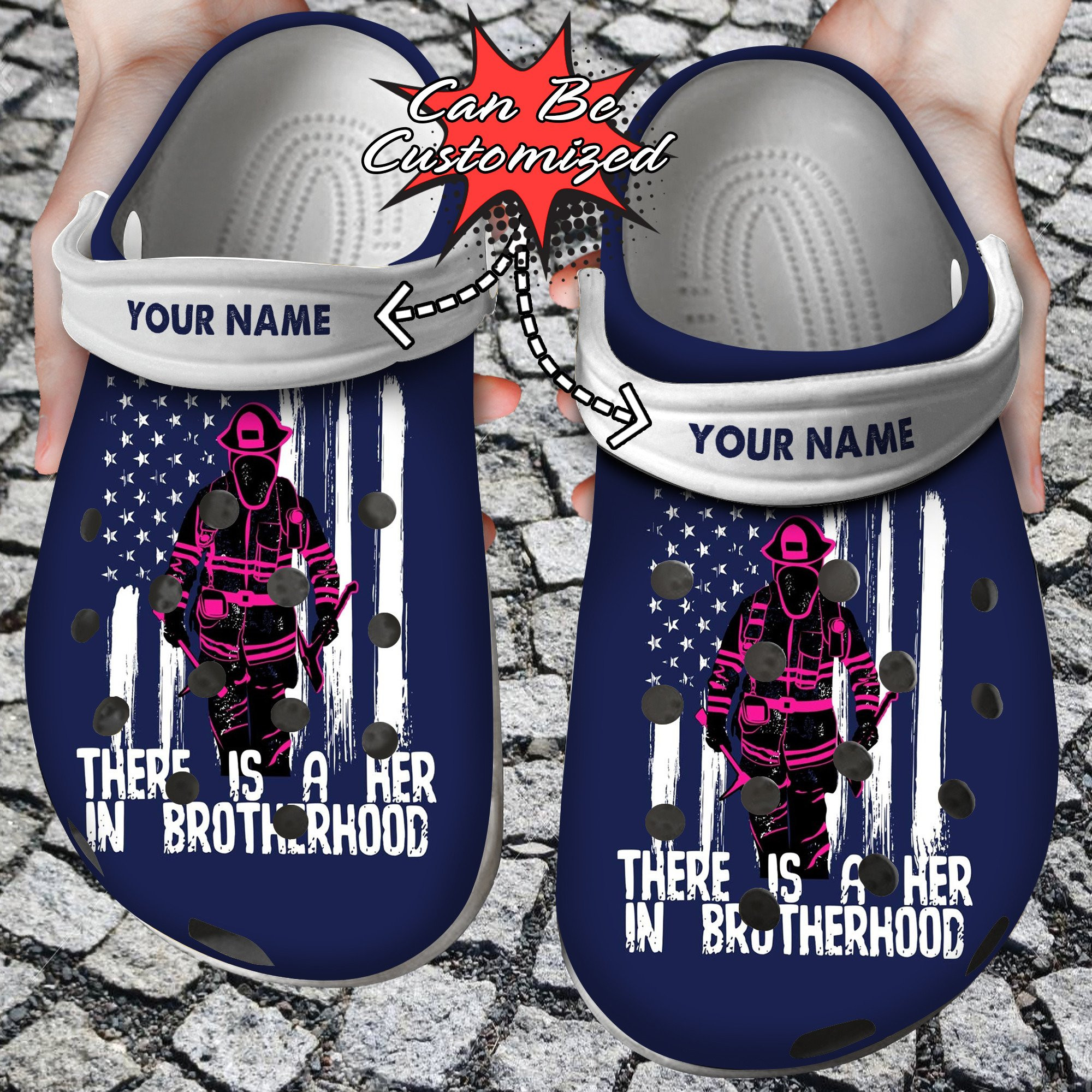 Personalized There Is A Her In Brotherhood Crocs Clog Shoes Firefighter Crocs