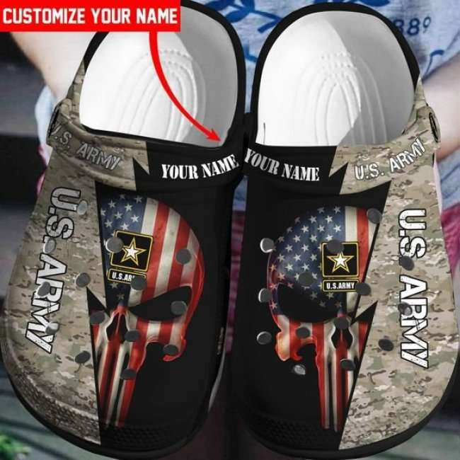 Personalized Us Army Crocs Classic Clogs Shoes