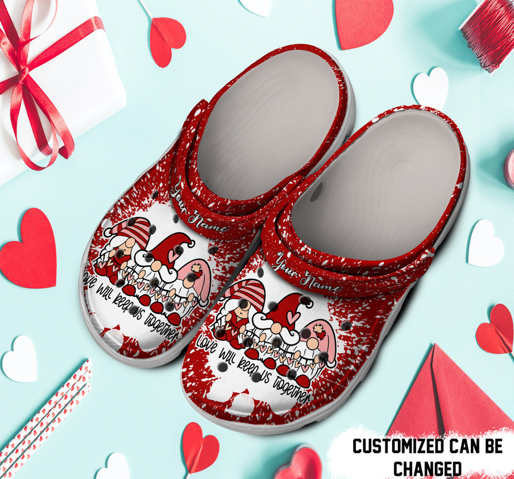 Personalized Valentine Gnome We Will Keep Us Togerther Crocs Clog Shoes For Men And Women