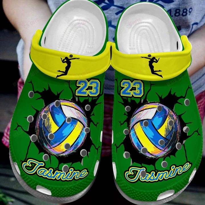 Personalized Volleyball Cracks Crocs Classic Clogs Shoes