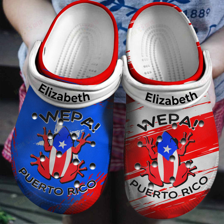 Personalized Wepa Puerto Rico Flag Puerto Rican Pride Gift Crocs Classic Clogs Shoes