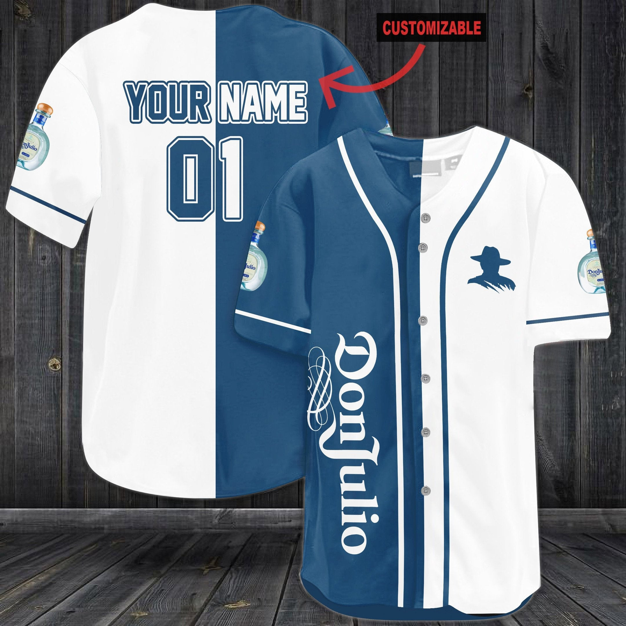 Personalized White Don Julio Baseball Jersey