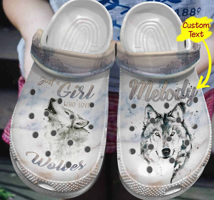 Personalized Wolf Lover Crocs Classic Clogs Shoes