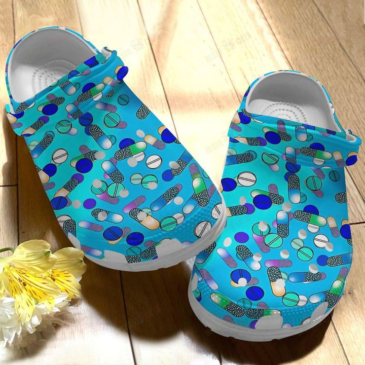 Pharmacy White Sole Blue Drugs Crocs Classic Clogs Shoes