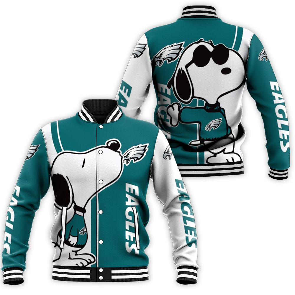 Philadelphia Eagles Snoopy Lover 3d Printed Baseball Jacket for Men Women