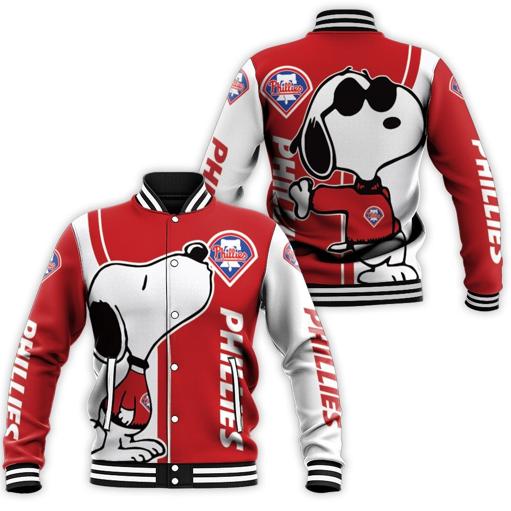 Philadelphia Phillies Snoopy Lover 3d Printed Baseball Jacket for Men Women