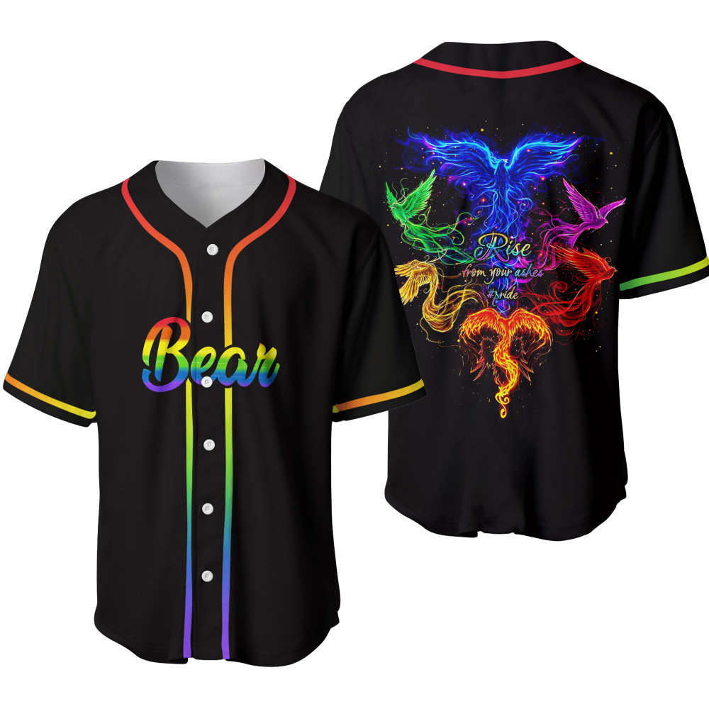 Phoenix Rise From Your Ashes LGBT Custom Name Baseball Jersey, Unisex Jersey Shirt for Men Women