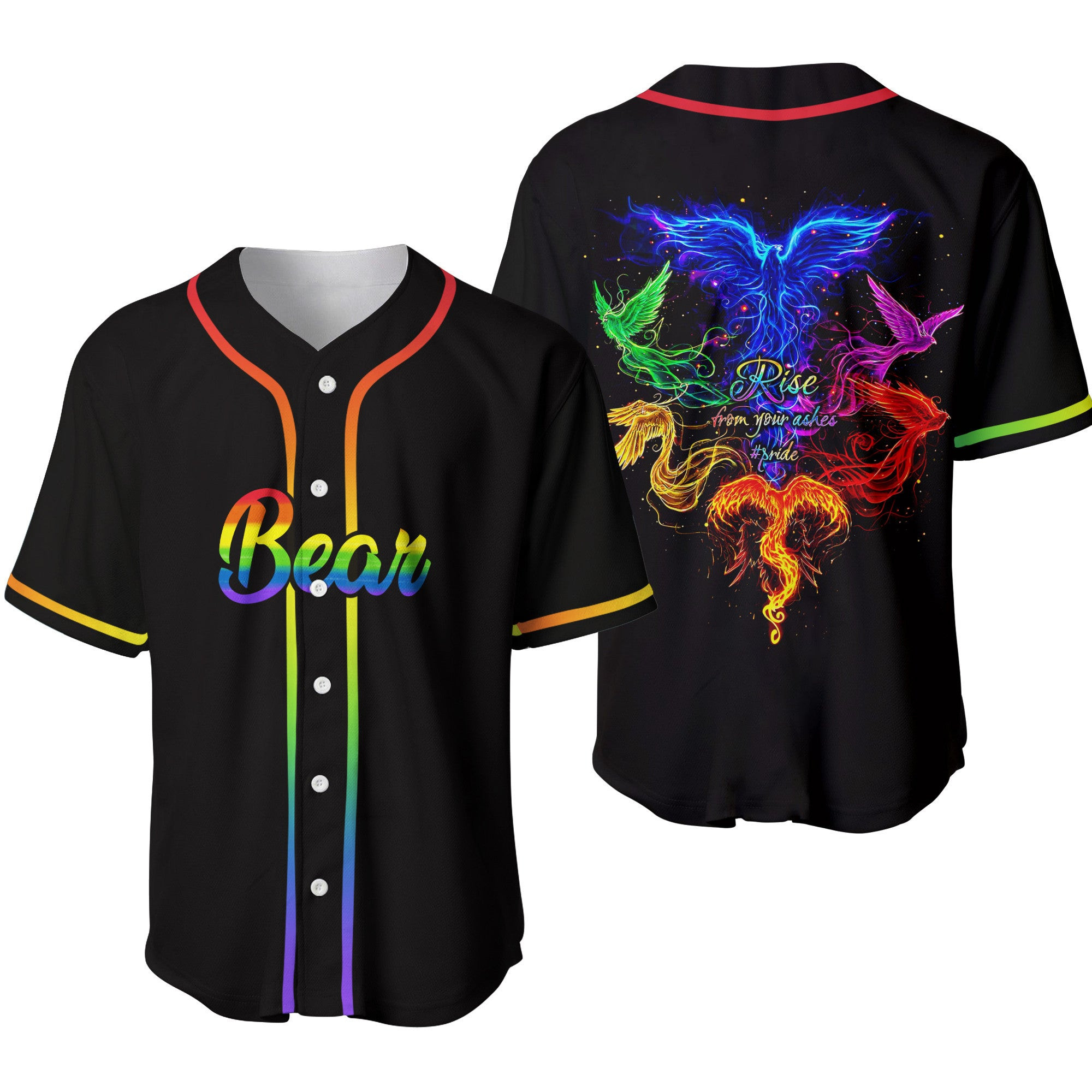 Phoenix Rise From Your Ashes LGBT Personalized Baseball Jersey