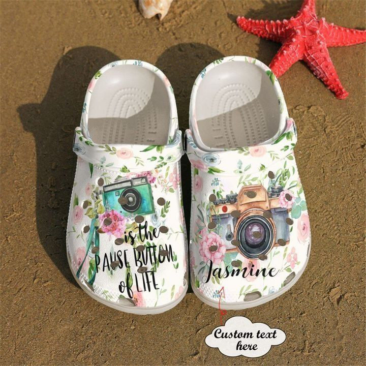 Photograph Personalized The Pause Button Of Life Crocs Classic Clogs Shoes