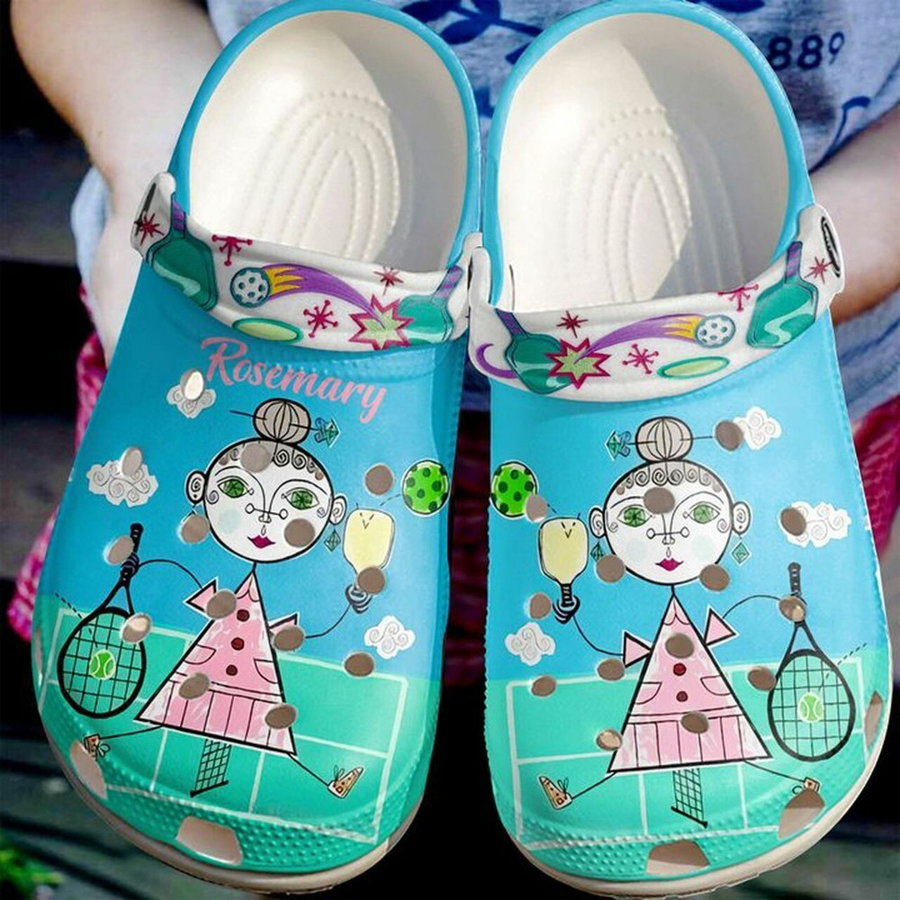 Pickle Ball Personalized And Tennis Lady 102 Gift For Lover Rubber Crocs Clog Shoes Comfy Footwear