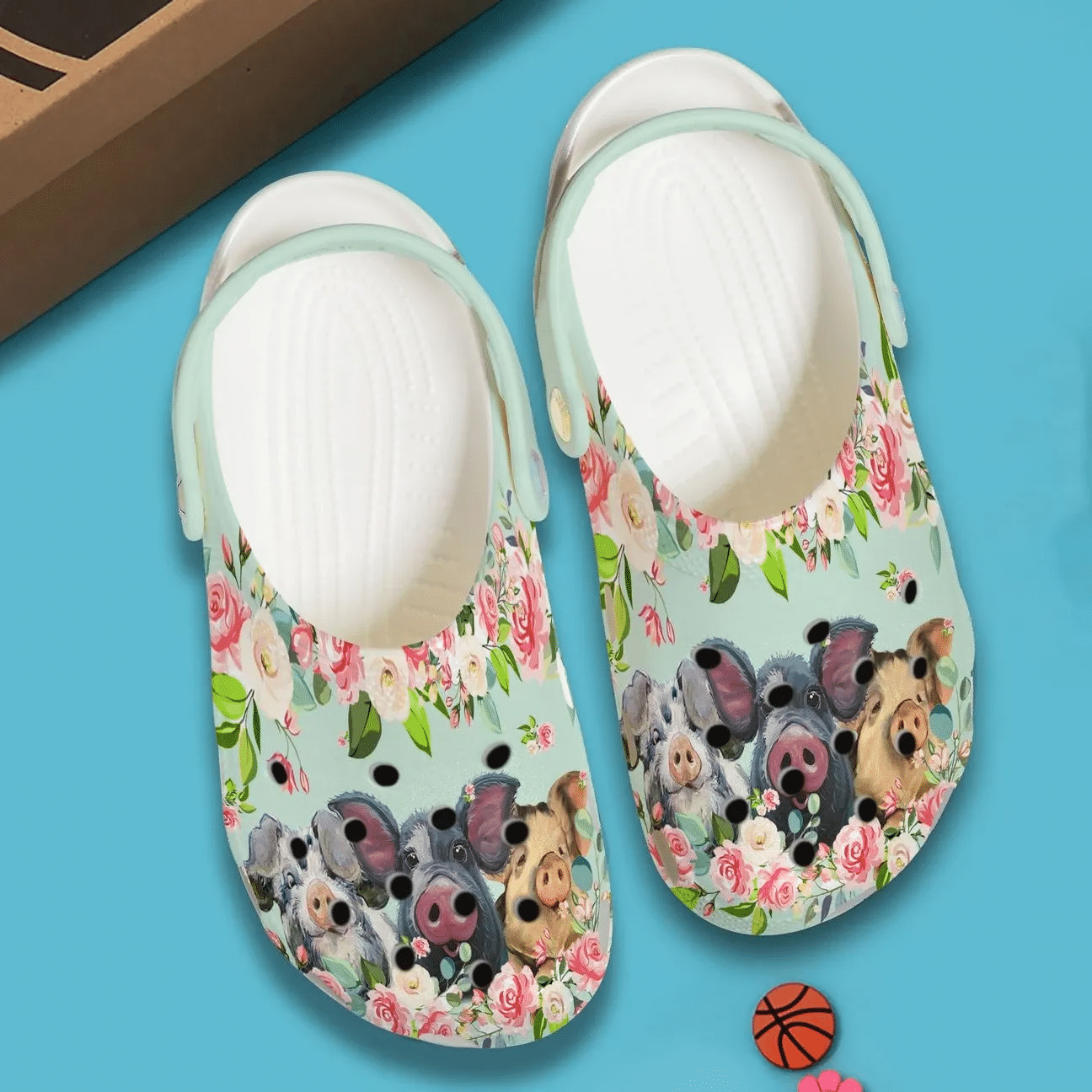 Pig Personalized Clog Custom Crocs Comfortablefashion Style Comfortable For Women Men Kid Print 3D Pigs And Flowers