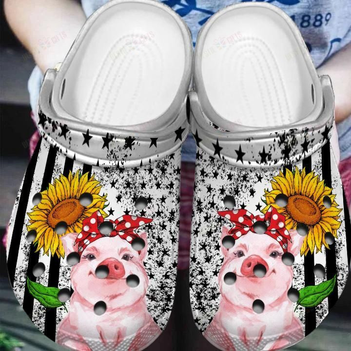 Pig Sunflower Crocs Classic Clogs Shoes PANCR0348