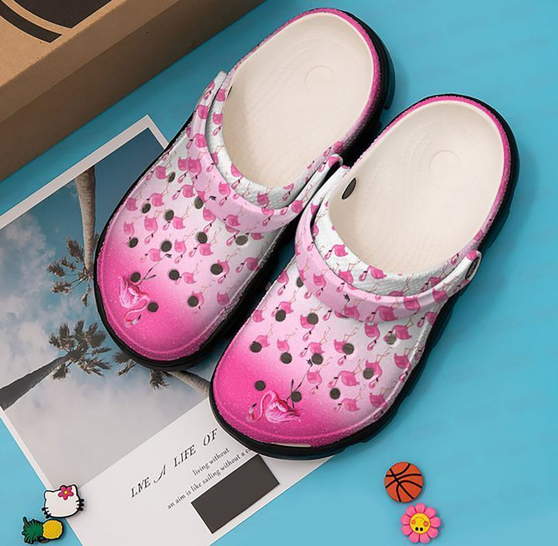 Pink Flamingo Crocband Crocs Clogs