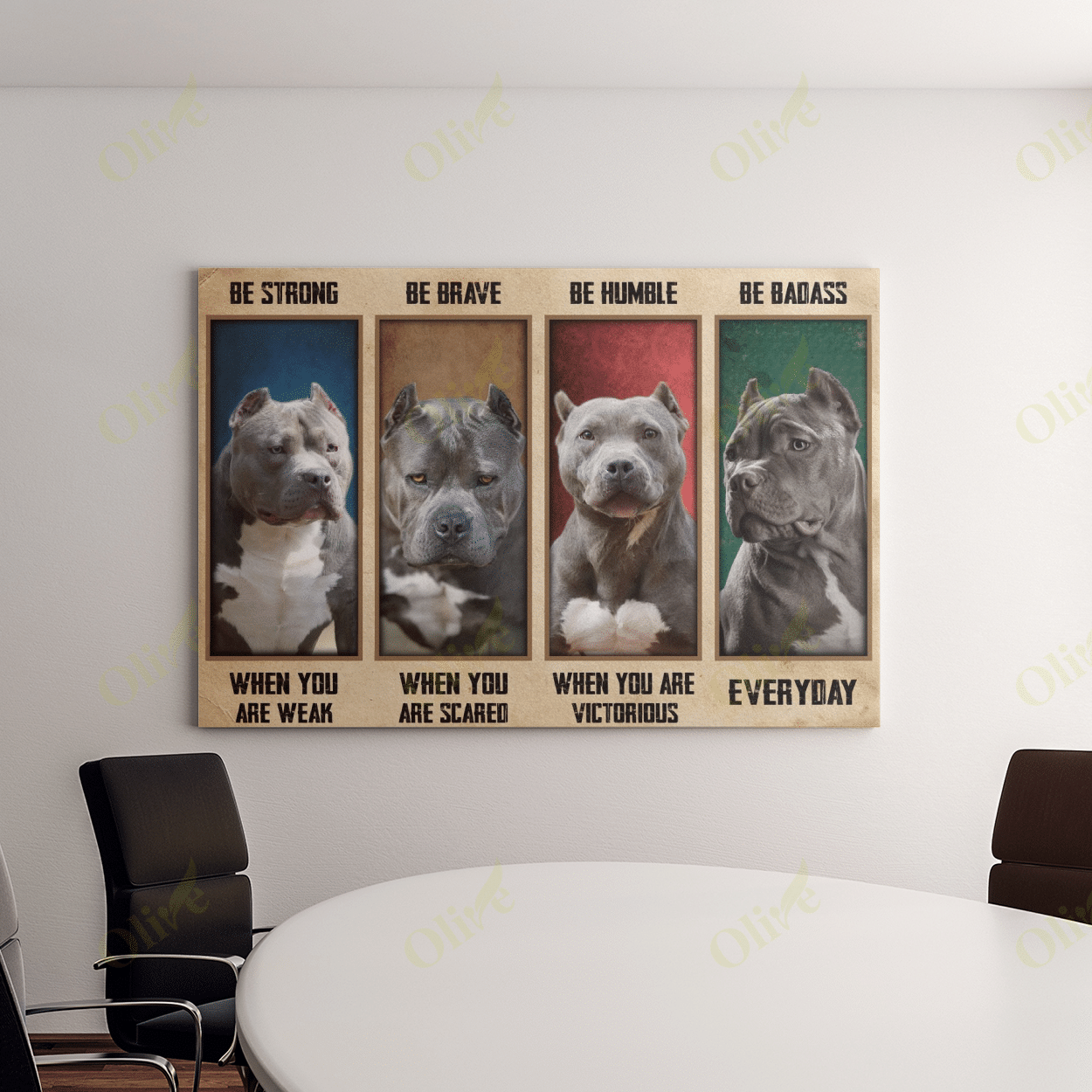 Pit Bull - Be Strong Everyday Poster And Canvas Art Wall Decor