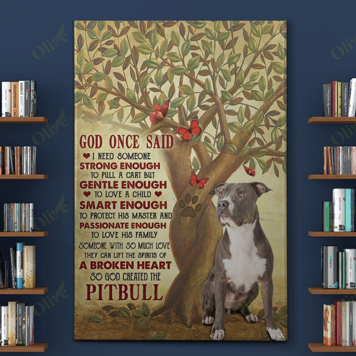 Pit Bull - Created By God Poster And Canvas Art Wall Decor