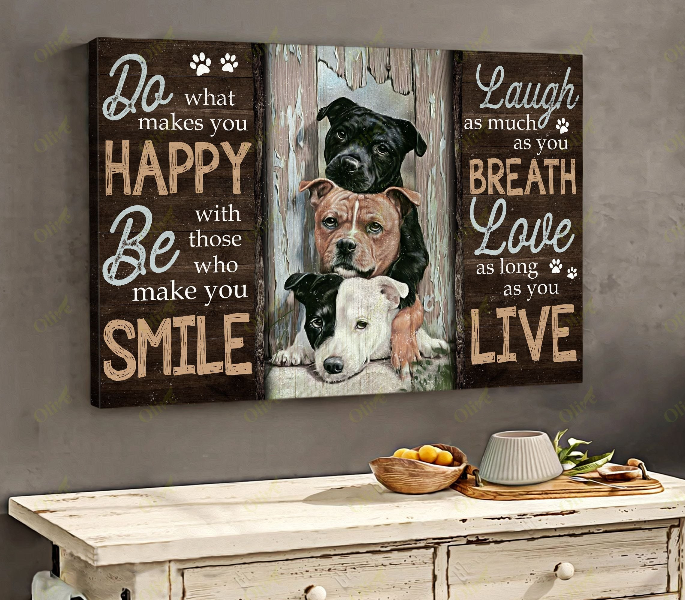 Pit Bull - Do What Makes You Happy Poster And Canvas Art Wall Decor