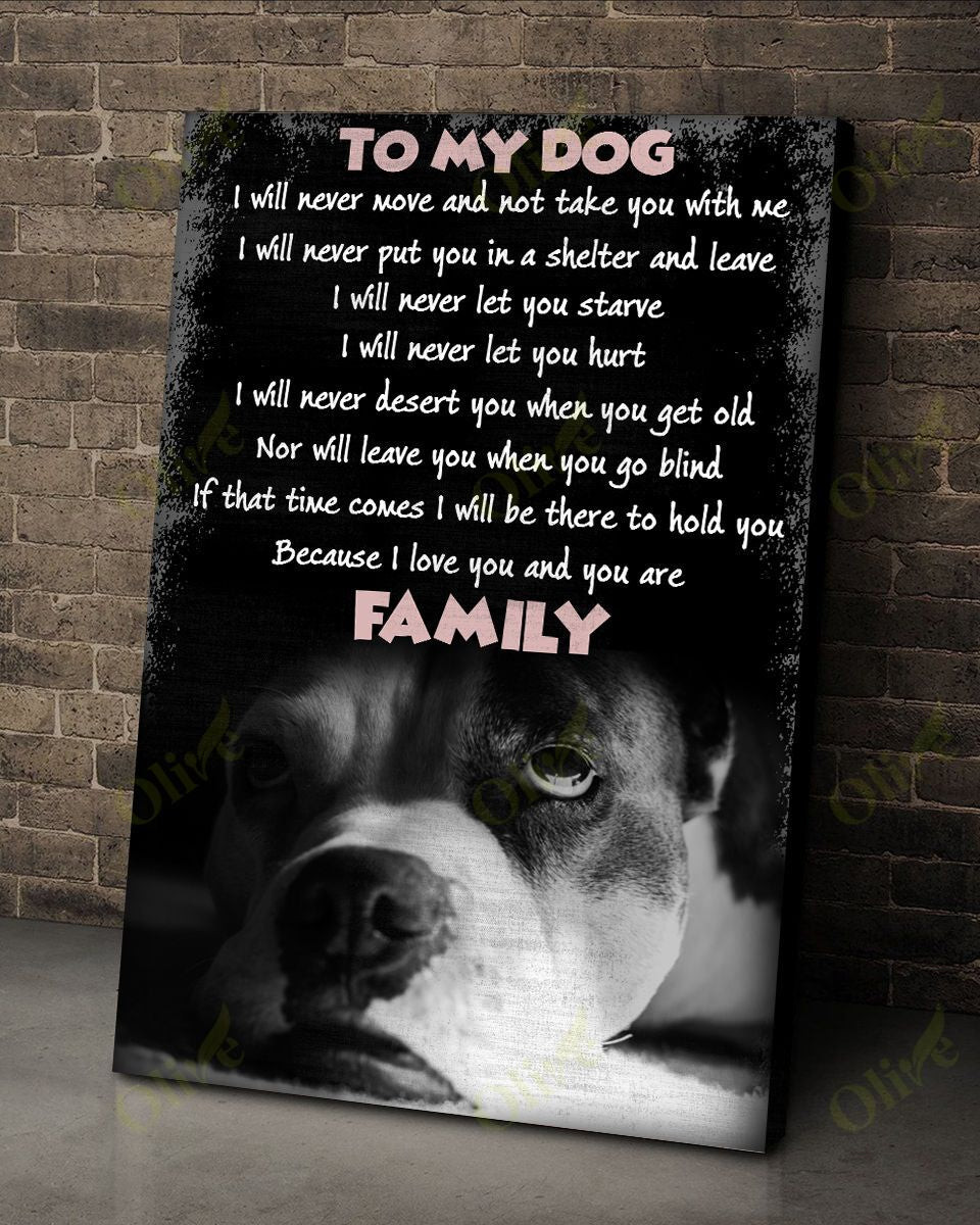 Pit Bull - I Will Never Leave You Poster And Canvas Art Wall Decor