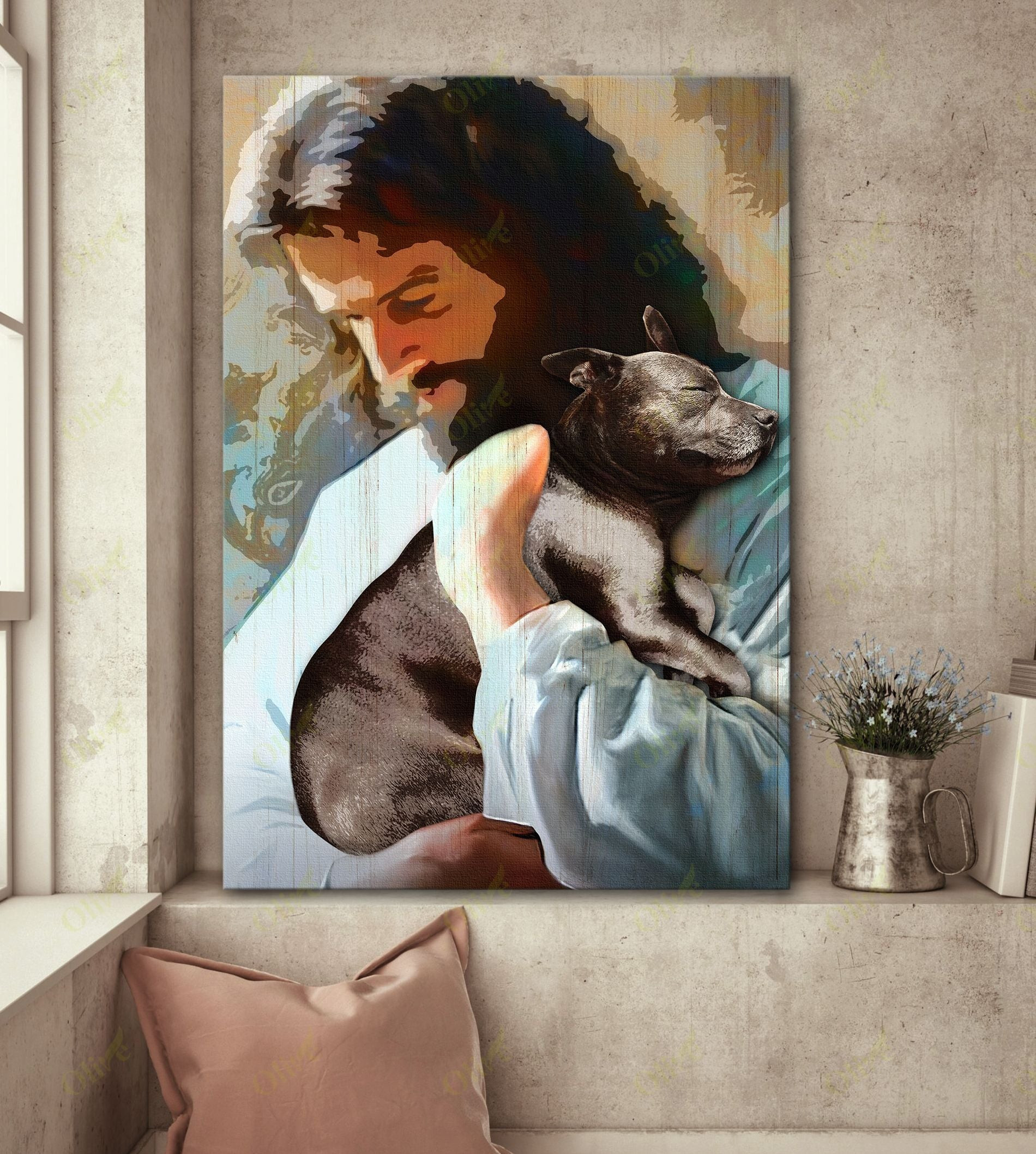 Pit Bull - In God's Arms Poster And Canvas Art Wall Decor