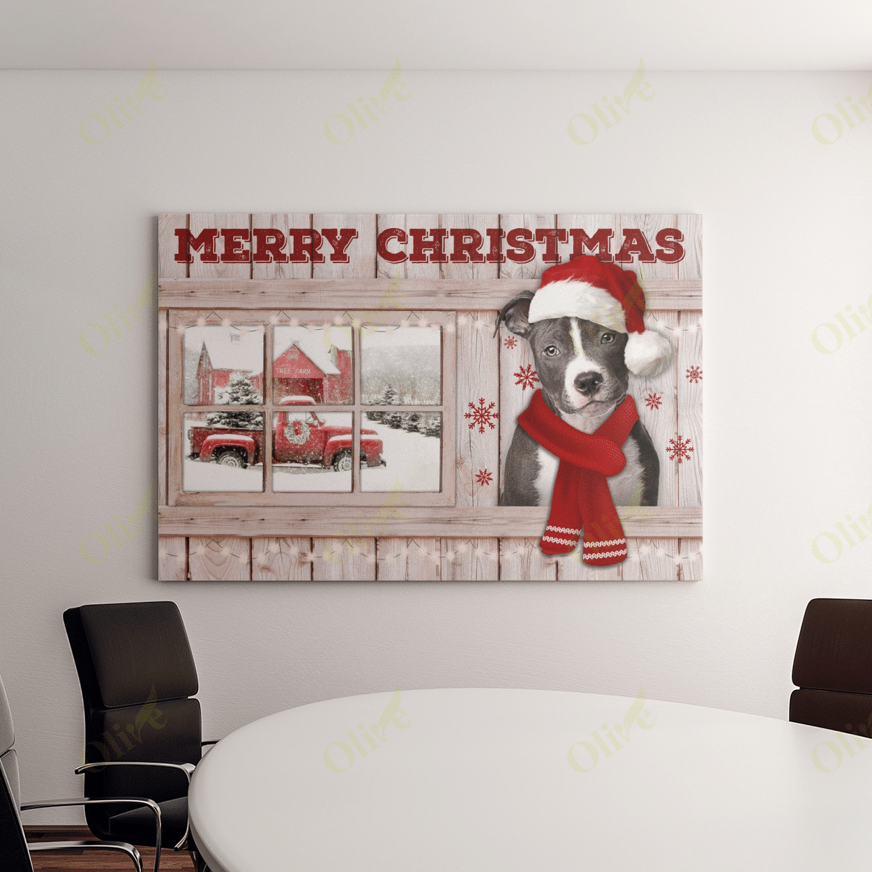 Pit Bull - Merry Christmas With You Poster And Canvas Art Wall Decor