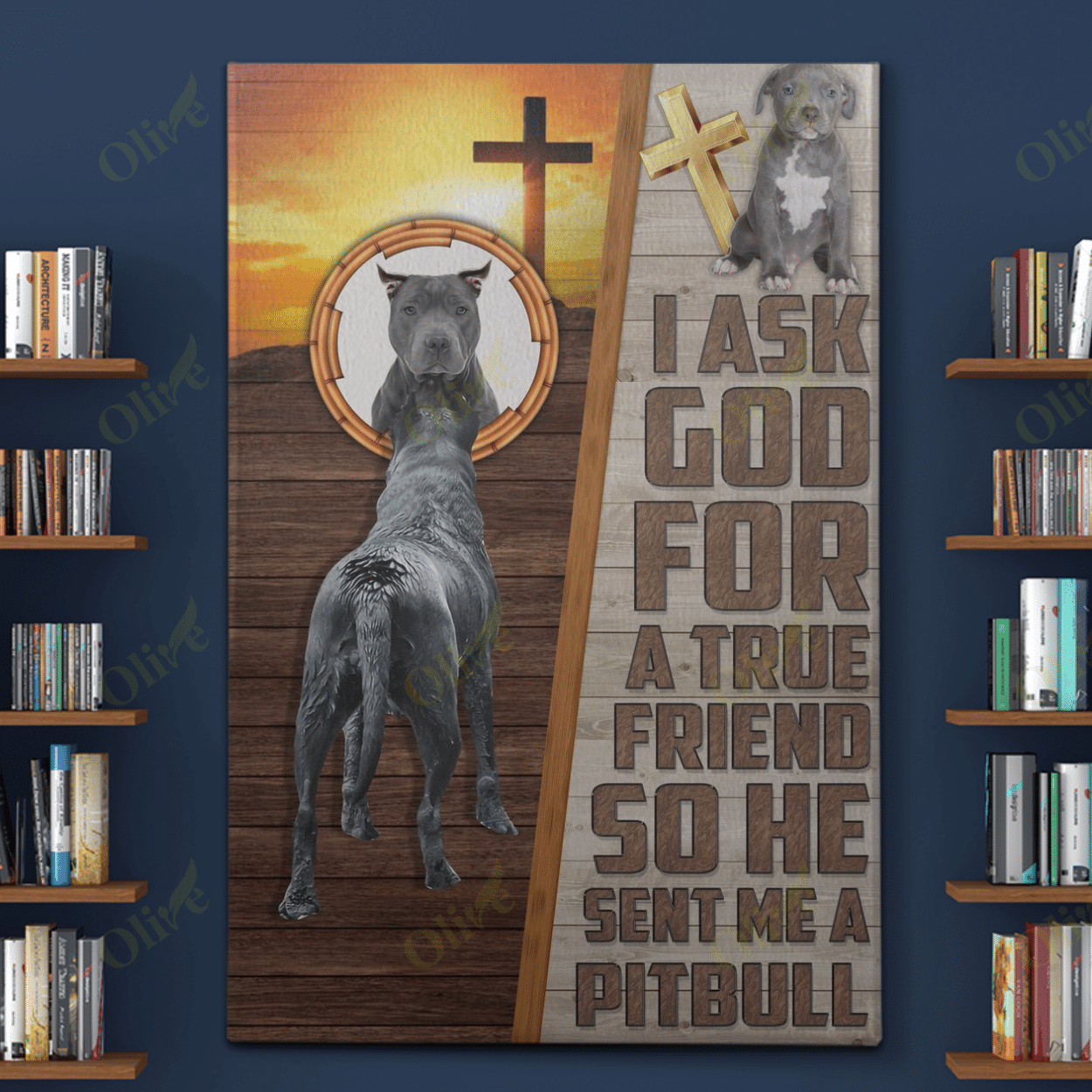 Pit Bull - Sent By God Poster And Canvas Art Wall Decor