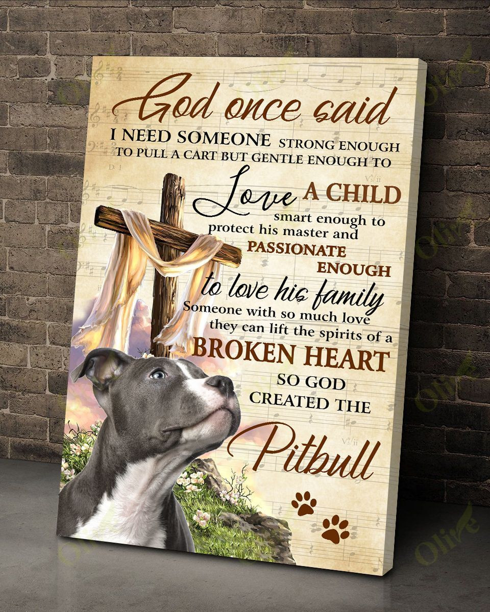 Pit Bull - So God Created Pit Bull Poster And Canvas Art Wall Decor