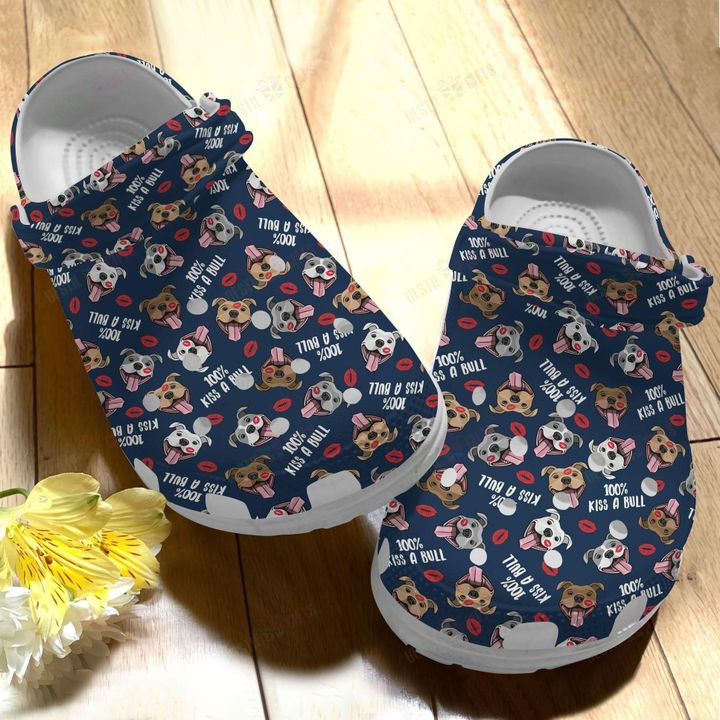 Pitbull Kiss A Bull Crocs Classic Clogs Shoes PANCR0526