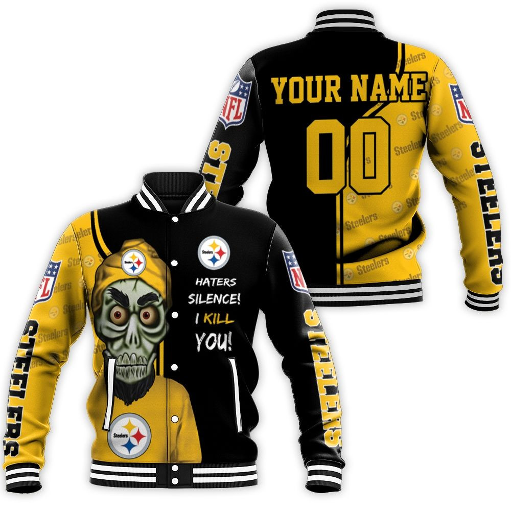 Pittburgh Steelers Haters Silence Personalized Baseball Jacket for Men Women