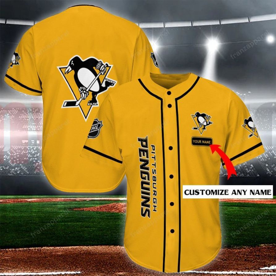Pittsburgh Penguins Personalized Baseball Jersey Shirt 128, Unisex Jersey Shirt for Men Women